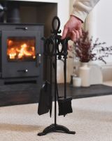 Scale image of black fireside companion set