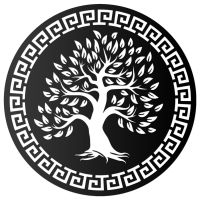 Round "Olive Tree" Wall Art in a black Finish