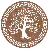 Round "Olive Tree" Wall Art in a Rustic Finish