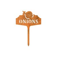 "Onions" Vegetable Label in a Rustic Finish