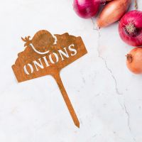 "Onions" Vegetable Label Created From Steel