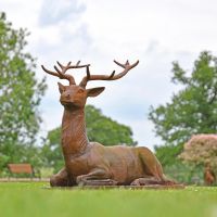 Cast Iron Stag Sculpture 