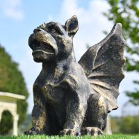 Antique Gold Gargoyle Sculpture 