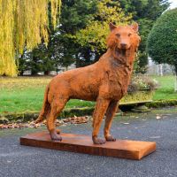 Rustic Cast Iron Wolf Sculpture "Surveying His Kingdom"
