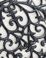 Close-Up of Ornate Pattern on Cast Iron Door Mat