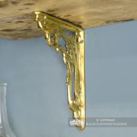 Polished Brass Shelf bracket with an Ornate Design