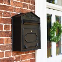 Black Post Box in Situ Next to the Front Door