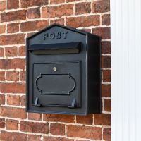Black Post Box with Black Lettering