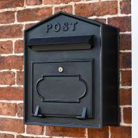 "Osteler Oppulence" Black Wall Mounted Post Box with Black Lettering