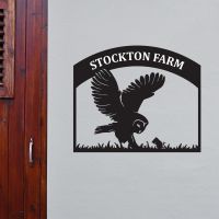 Steel Barn Owl House Name Sign