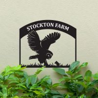 Steel Barn Owl House Name Sign