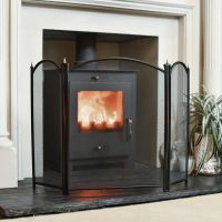Paignton Three Fold Black Fire Guard