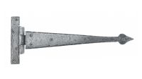 Pair of 12 Inch Arrow Tip Pewter Door Hinges