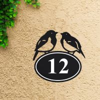 Pair of Robins House Number Sign