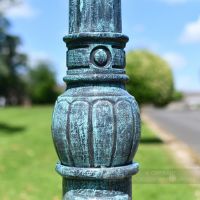 Pale Blue Lamp Post Column With Ornate Detailing