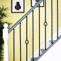 Set of 3 "Grosvenor" Rope Twist Stair Spindles in Situ on a Modern stair Case