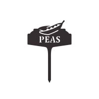 "Peas" Vegetable Label in a Black Finish