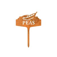 "Peas" Vegetable Label in a Rustic Finish