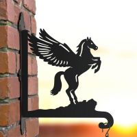 Pegasus hanging basket bracket in the sunset