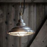 Galvanised Steel Industrial Style Outdoor Pendant Light