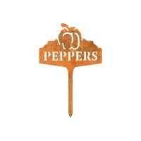 "Peppers" Vegetable Label in a Rustic Finish