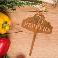 "Peppers" Vegetable Label Created From Steel