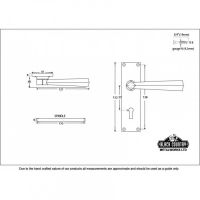 "Peregrine" Straight Lever Lock Set Dimensions