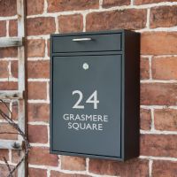 Personalised "Brookville" Black Wall Mounted Post Box