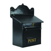 Black "Goldhay" Secure Post and Parcel Box with Vinyl Personalisation