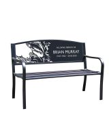 Black Personalised Freshwater Salmon Iron & Steel Garden Bench