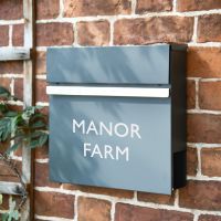 Personalised Grey & Silver "Harmonious" Wall Mounted Post Box & Newspaper Holder