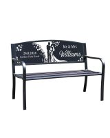 Personalised bride and groom garden bench