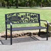 Personalised Robins Iron & Steel Park Bench in Black