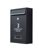 Personalised contemporary wall mounted post box