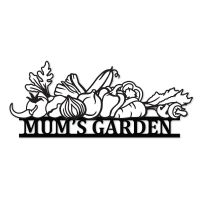 Personalised Vegetable Garden Black Wall Art on White Background