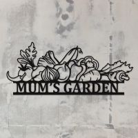 Close-Up of Personalised Vegetable Garden Black Wall Art