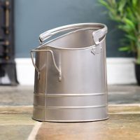 Pewter Finish Traditional Fireside Log and Coal Bucket