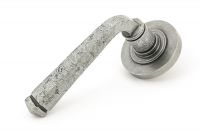 Pewter Round Lever Door Handle on Rose