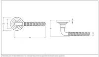 Pewter Hammered Lever Door Handle Dimensions