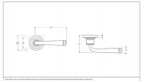Square Pewter Lever Door Handle Rose Dimensions