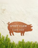 Pig House Name Sign Created From Corten Steel 