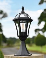 Classic Curved Windowed Pillar Lantern 47cm