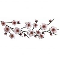  Metal Wall Art with Pink Blossoms