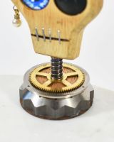 Close up of Steampunk Pirate Skull Sculpture base
