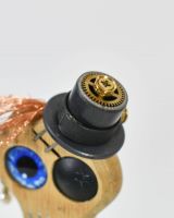 Close up of Steampunk Pirate Skull Sculpture hat