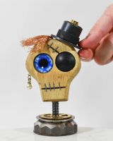 Scale image of Steampunk Pirate Skull Sculpture