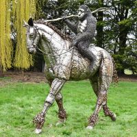 Planet Of The Apes "Caesar" Riding Horse Sculpture in Situ in the Garden