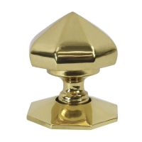 Pointed Polished Brass Octagonal Centre Door Knob