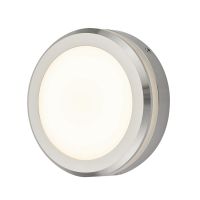 Polished Aluminium Wall Light with the Light Switched on