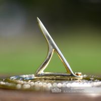 Polished bras sundial gnomon